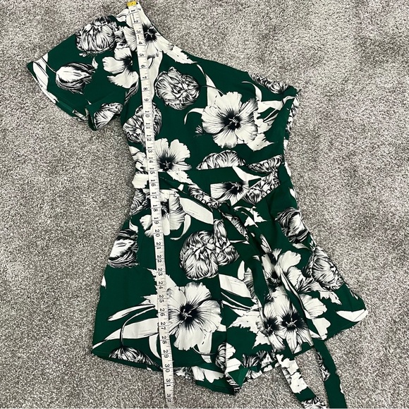 Lulus Flawless Moments Green Floral Print One-Shoulder Romper - Picture 11 of 15